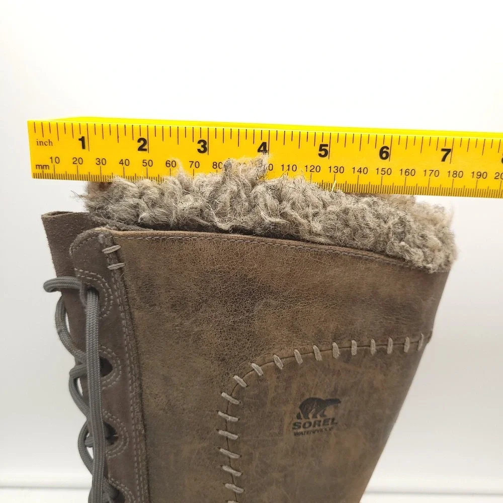 Sorel Snow‎ Boots Womens 7 Cate the Great Waterproof Tall Fur Leather Rain Tall